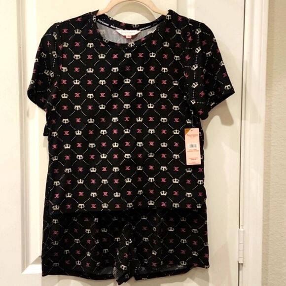 Juicy Couture JC Crown Logo Short & S/S T-Shirt PJ Set - Picture 5 of 7